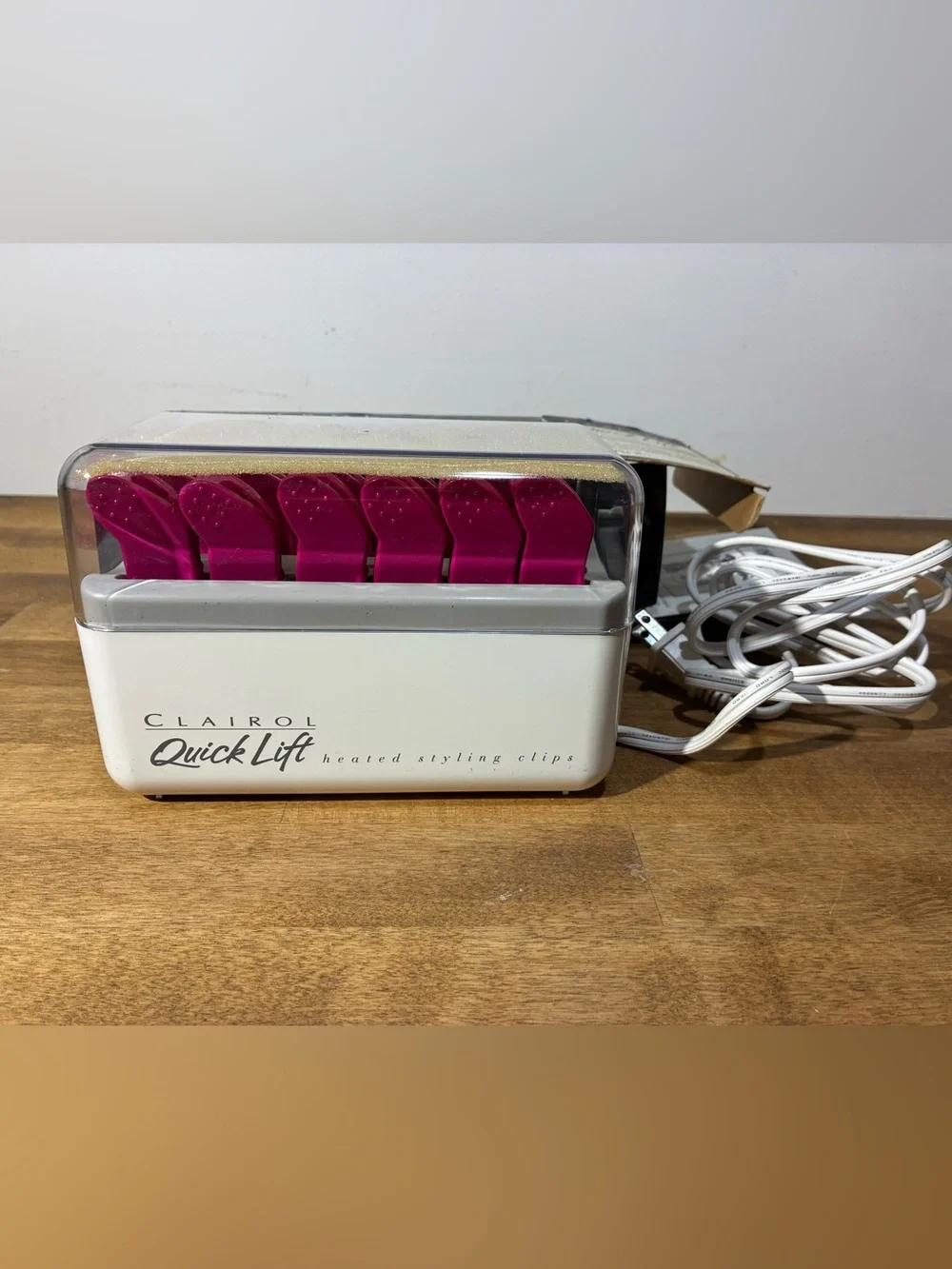 Vintage Clairol Quick Lift Heated Styling Clips L-12 Pink 12pc w/ Box